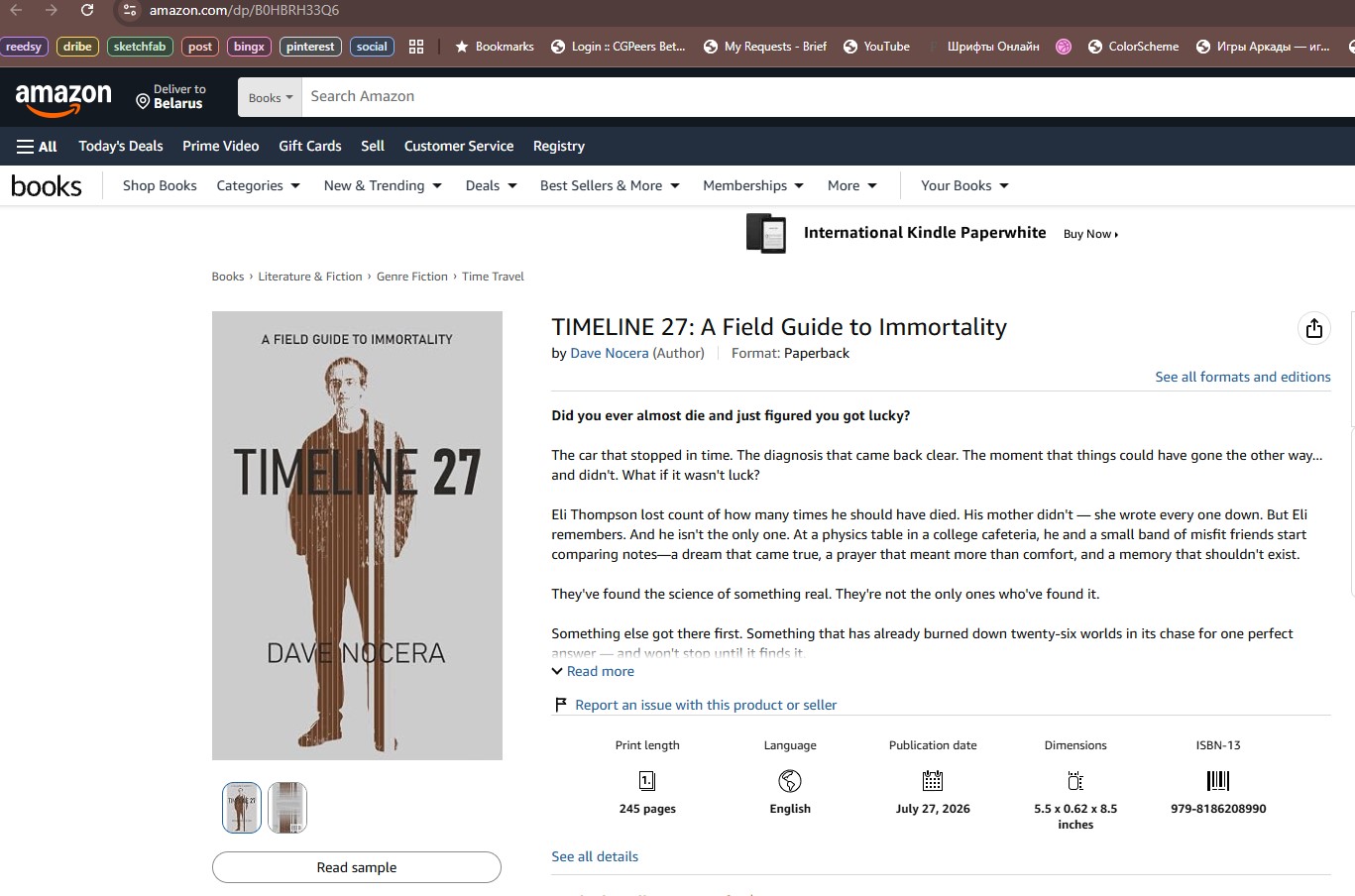 Timeline 27 Amazon listing