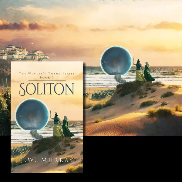 Book cover design for sci-fi novel Solton, commissioned cover art by Max Mitenkov (vimark).