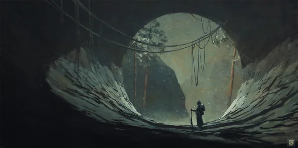 Зима — Entrance to the tunnel